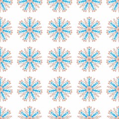 Fototapeta premium snowflakes seamless pattern on white back ground
