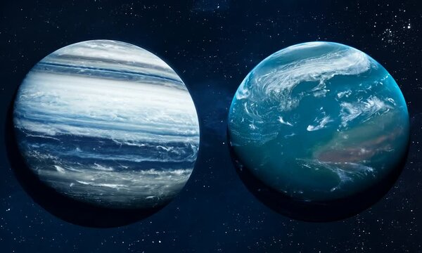 Earth, a blue marble in the vastness of space, illuminated by the sun, with the moon as its constant companion