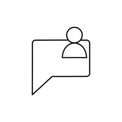 speech bubble icon with user profile, vector illustration icon