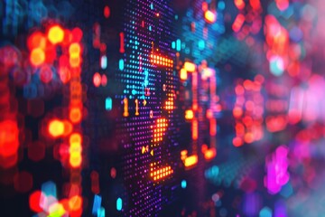 Market price fluctuation chart with vibrant numerical data