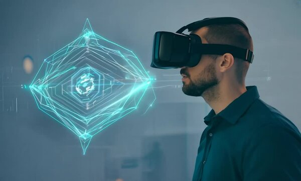 Businessman using a tablet, searching for medical information online in a virtual network