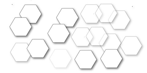 White hexagon 3D background texture. modern abstract polygonal pattern. 3d rendering illustration. Futuristic abstract banner. white and black lines 3d Hexagonal. honeycomb white Background.