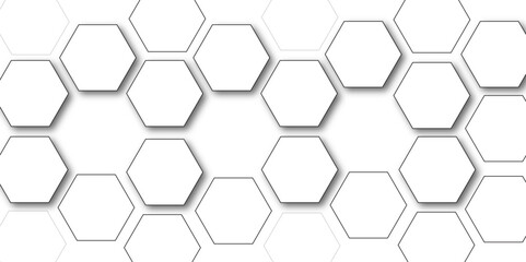 White hexagon 3D background texture. modern abstract polygonal pattern. 3d rendering illustration. Futuristic abstract banner. white and black lines 3d Hexagonal. honeycomb white Background.