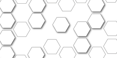 White hexagon 3D background texture. modern abstract polygonal pattern. 3d rendering illustration. Futuristic abstract banner. white and black lines 3d Hexagonal. honeycomb white Background.