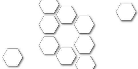 White hexagon 3D background texture. modern abstract polygonal pattern. 3d rendering illustration. Futuristic abstract banner. white and black lines 3d Hexagonal. honeycomb white Background.