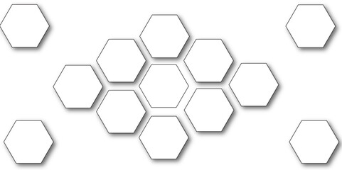 White hexagon 3D background texture. modern abstract polygonal pattern. 3d rendering illustration. Futuristic abstract banner. white and black lines 3d Hexagonal. honeycomb white Background.