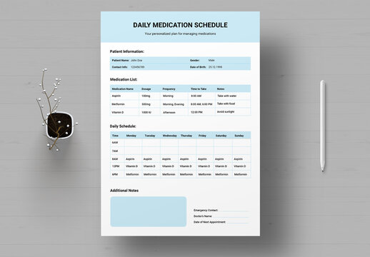 Medication Schedule Template