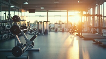 Fototapeta premium Morning workout in a gym Monday morning
