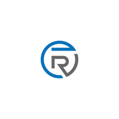 FR or RF letter logo design. Abstract outstanding professional business awesome artistic branding company different colors illustration.