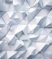 Fototapeta premium a close-up view of a white paper sculpture composed of numerous triangular shapes, arranged in a complex, overlapping pattern.