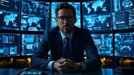 Cybersecurity specialist using high-tech tools to trace a hacker location through encrypted channels and suspicious network activity.