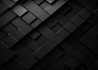 a dark, abstract pattern composed of numerous black squares arranged in a diagonal grid-like pattern, creating a sense of depth and dimensionality.
