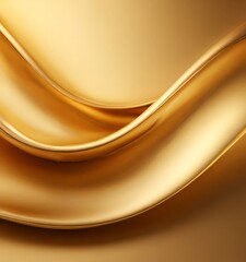 close-up view of a golden fabric with a smooth, flowing texture. The fabric appears to be made of a shiny, metallic material, giving it a luxurious and elegant appearance. The