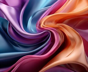 swirling pattern of vibrant colors, predominantly in shades of purple, blue, orange, and pink, creating a dynamic and visually striking composition.