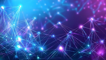 Fototapeta premium Abstract, chemical, molecules with polygonal, shapes, interconnected with glowing energy lines, Polygone, blue tech background, texture, blue technology , illustration, lights, glaxy, shine