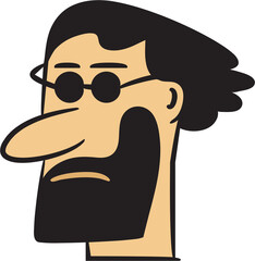 Funny Beard Man Face Avatar
