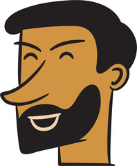 Funny Beard Man Face Avatar
