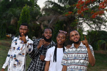 picture of group african american friends having fun together