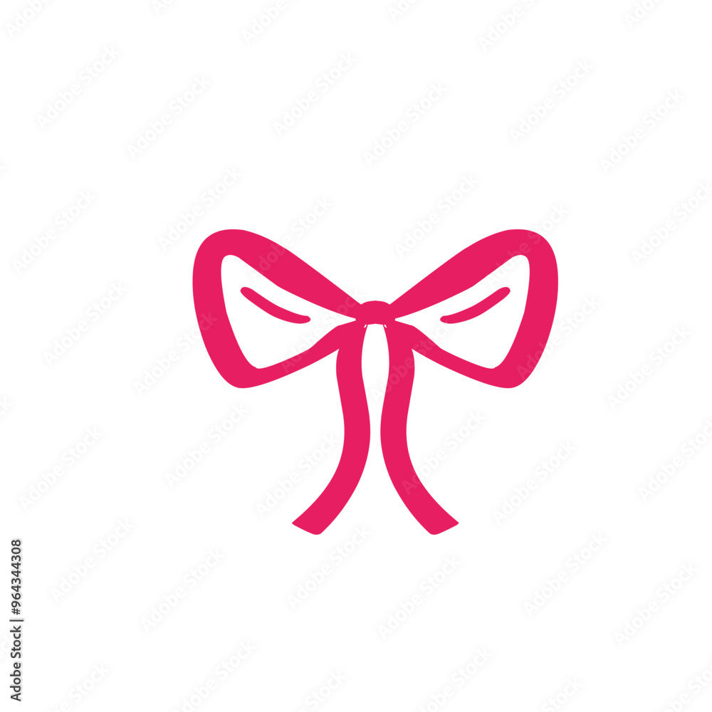 Sticker pink tie ribbon