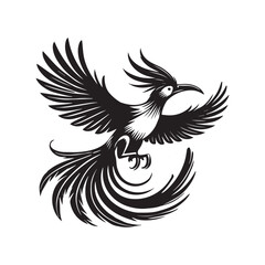 Obraz premium Hoatzin Bird Clipart - Hoatzin Vector Illustration in black and white 