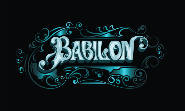 BABILON city lettering custom style design
