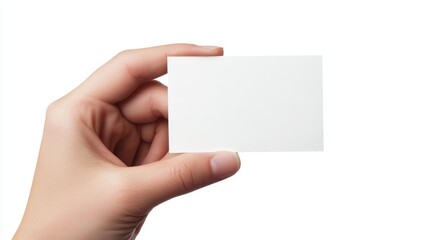 Obraz premium hand holding blank business card