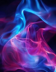Fototapeta premium vibrant abstract composition of swirling, multicolored smoke or vapor, with hues of blue, pink, and purple, creating a dynamic and visual effect.