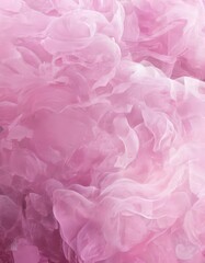 close-up view of a pink, flowing fabric with a soft, wispy texture. The fabric appears to be made of a material that resembles silk or chiffon, giving it a delicate and ethereal