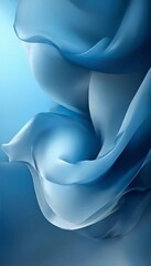 Obraz premium close-up view of a flowing, blue fabric with a soft, ethereal quality. The fabric appears to be made of a material that resembles silk or chiffon, with a gradient effect
