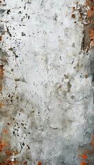 an abstract painting featuring a textured background with a mix of white, gray, and orange colors, creating a sense of depth and movement.