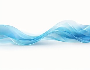 Abstract blue wave-like pattern on a white background.