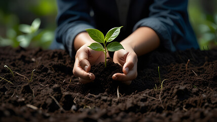A young sprout emerges from the soil, symbolizing new beginnings.