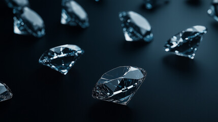 beautiful shiny diamond on black background