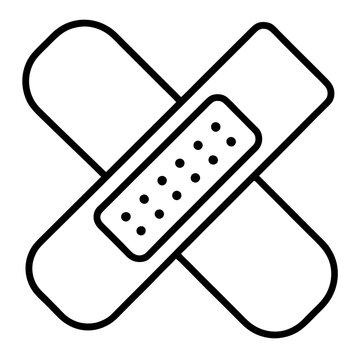 crossed bandages black outline medical aid clip art preview