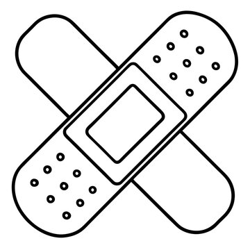 crossed bandages outline clip art preview