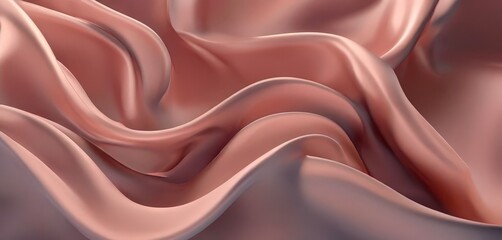 Fototapeta premium close-up view of a flowing, pink fabric with a soft, wavy texture. The fabric appears to be made of silk or satin, and rendered in a 3D style, giving it a realistic and dynamic appearance.