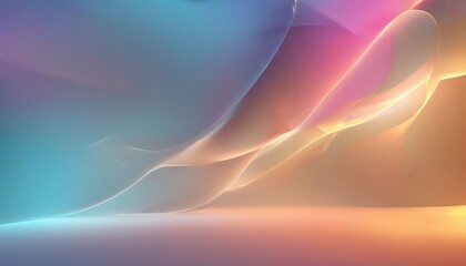Obraz premium vibrant abstract composition with a gradient of colors transitioning from blue to orange, pink, and purple. The colors are fluid and overlapping, creating a sense of movement and