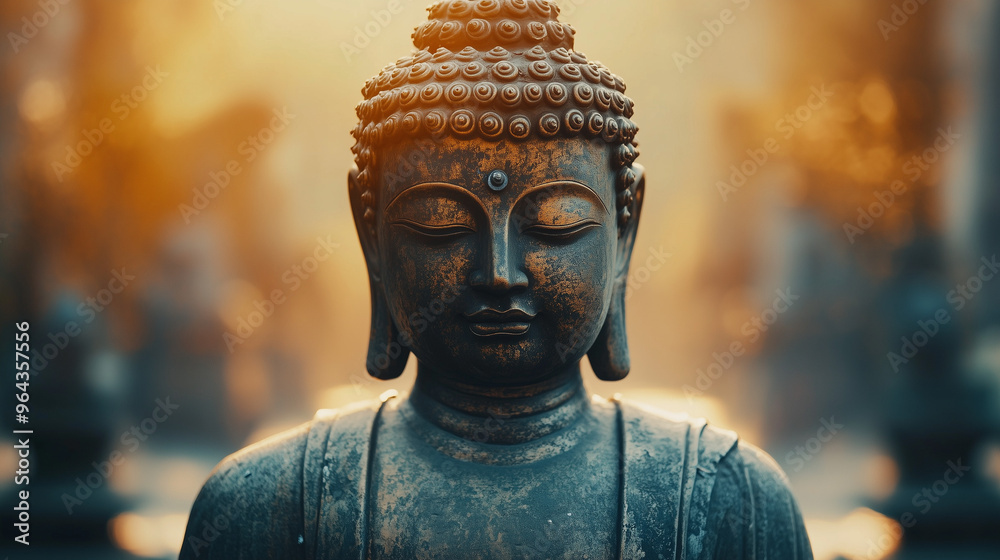 Wall mural buddha statue symbolizing peace and spirituality