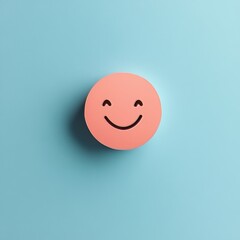 a smile emoticon from paper on soft color background