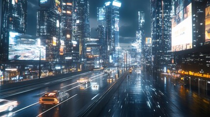 Fototapeta premium AI urban environment digital networks