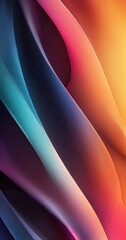 vibrant abstract composition of overlapping curved lines in various colors, including blue, pink, orange, and purple, creating a dynamic and visually striking pattern.
