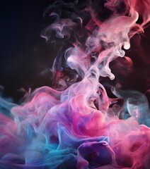 a swirling, ethereal smoke pattern in shades of pink, blue, and purple, creating a and dynamic visual effect.