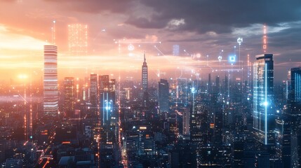 Fototapeta premium AI-driven world advanced infrastructure