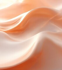 Fototapeta premium close-up view of a flowing, abstract fabric with a soft, peach-colored hue. The fabric appears to be made of silk or a similar material, with a smooth, undulating texture that