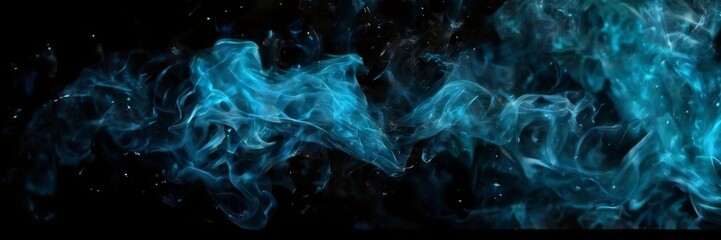 Obraz premium swirling, ethereal blue smoke against a dark background, creating a and mysterious visual effect.