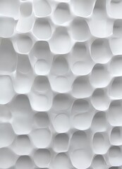 a close-up view of a white, textured surface with a repeating pattern of circular shapes, creating a visually striking and geometric design.