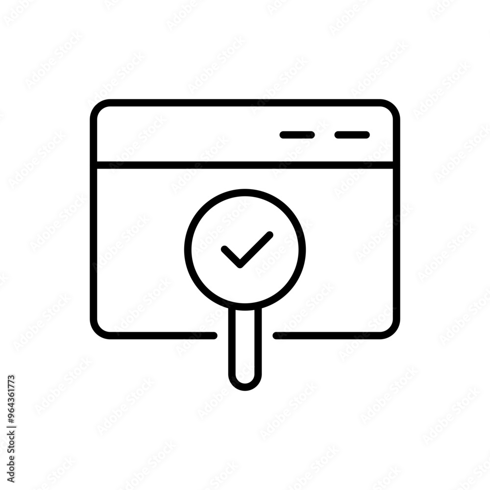 Fototapete web testing outline icons, minimalist vector illustration ,simple transparent graphic element .isola