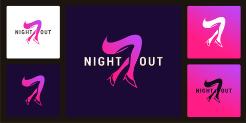 Vector of unique night out logo and icon design template, can be used in various media easily, editable