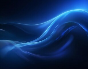 Obraz premium dark blue abstract background with a wave-like pattern of blue and white lines, creating a sense of movement and fluidity.
