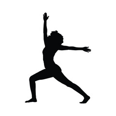 Silhouette of woman in yoga style art
